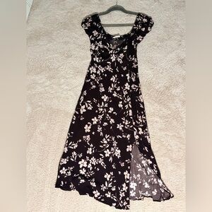 Floral Black and Ivory Women's Dress